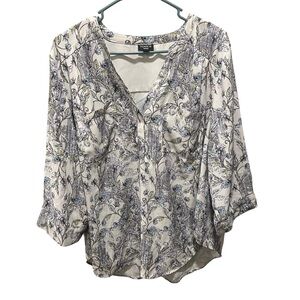 Torrid Harper Top White Green Vines Artsy Plus Size 1 XL